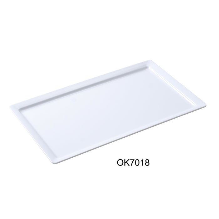 Yanco OK-7018 Osaka-2 Display Plate, Rectangular, Melamine, White Color