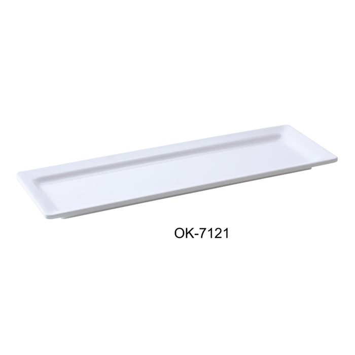Yanco OK-7121 Osaka-2 Display Plate, Rectangular, Melamine, White Color