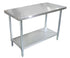 Omcan Stainless Steel Work Table with Galvanized Legs and Undershelf NSF – Heavy-Duty Commercial Kitchen Prep Table Depth x Width