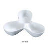 Yanco ML-813 8" X 6" Three Divided Bowls, Super White, High Quality Porcelain 4 Oz Each, Pack of 24 (2 Dz)