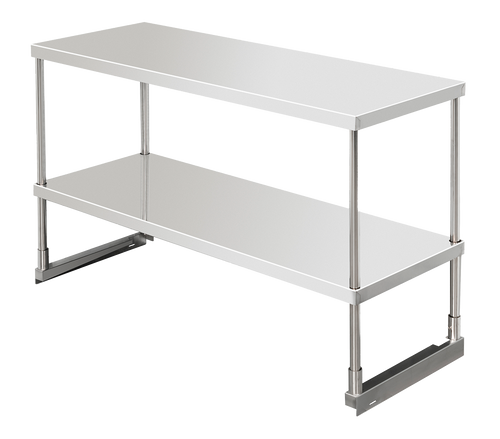 Serv-Ware PPOS-44 Double Overshelf for Pizza Prep Table – Stainless Steel Storage Shelf (47.5"W x 17.25"D x 29.69"H)