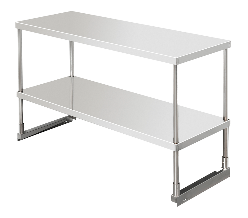Serv-Ware PPOS-44 Double Overshelf for Pizza Prep Table – Stainless Steel Storage Shelf (47.5"W x 17.25"D x 29.69"H)