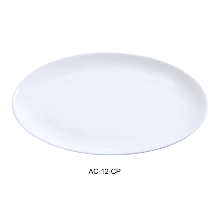 Yanco AC-12-CP 12"X 8" Coupe Platter, Porcelain, Super White Pack of 12 ( 1 Dz )