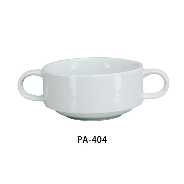 Yanco PA-404 Bouillon Cup with Handle, 10-oz Capacity, 4″ Diameter, Porcelain, Super White (3Dz)
