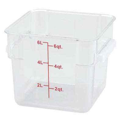 Winco Square Storage Container, Clear Polycarbonate