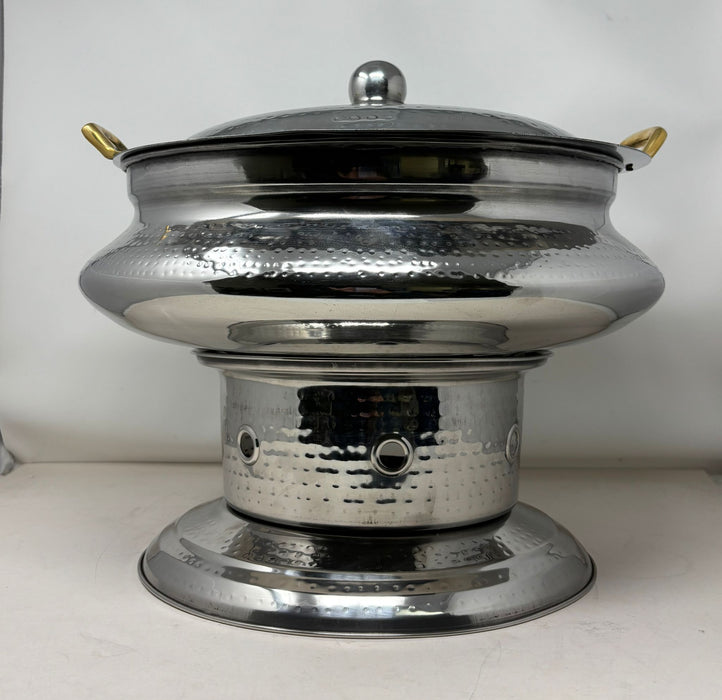 Stainless Steel Hammered New design Chafing Dish - Chafer with brass handle - 8 ltrs