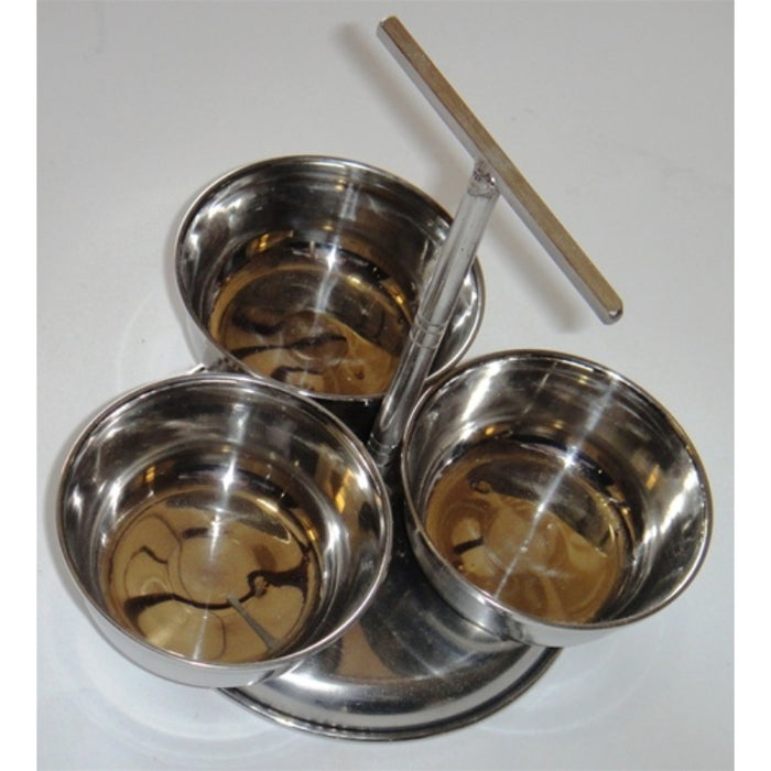 Stainless Steel Pickle Stand-3 Bowls-Welded