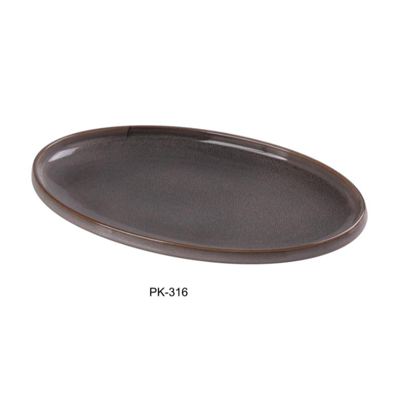 Yanco PK-316 Peacock Oval Plate, China, Pack of 6