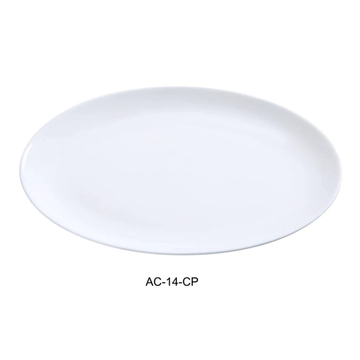 Yanco AC-14-CP 14" X 9 1/2" Coupe Platter, Porcelain, Super White Pack of 12 ( 1 Dz )