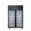 Atosa Plus Two Section Pass-Thru Refrigerator with Front and Rear Glass Doors Black Exterior