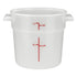 Winco Round Storage Container, White, Polypropylene