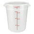 Winco Round Storage Container, White, Polypropylene