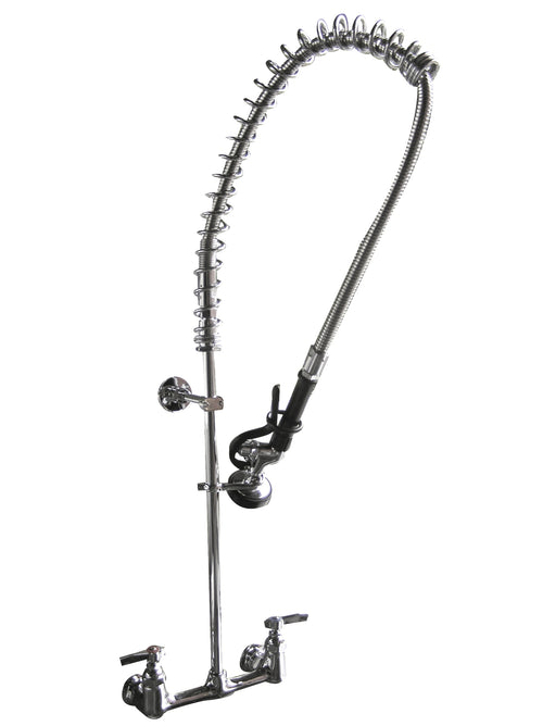 Serv-Ware PRW8-CWP-E Economy 8" Center Wall Mount Pre-Rinse Faucet Assembly – NSF