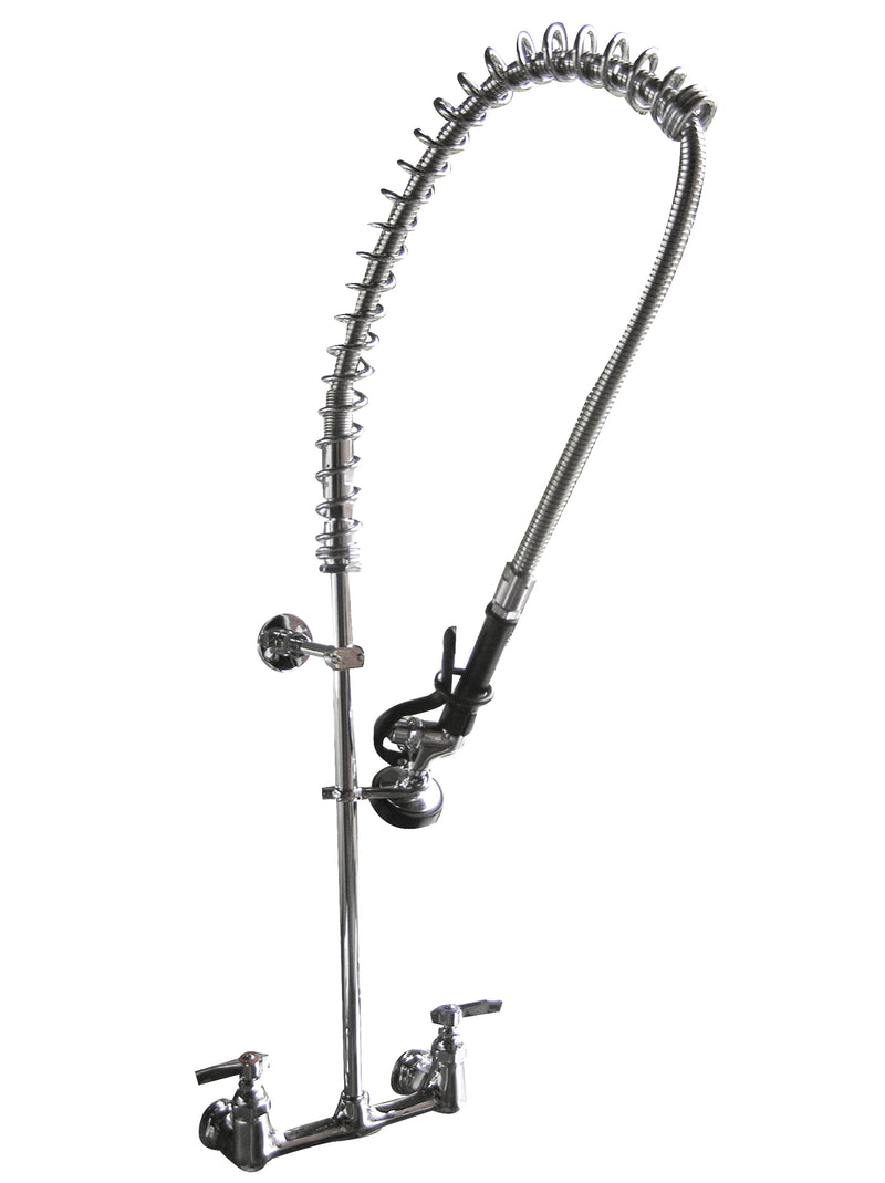 Serv-Ware PRW8-CWP Heavy Duty 8" Center Wall Mount Pre-Rinse Faucet Assembly – NSF