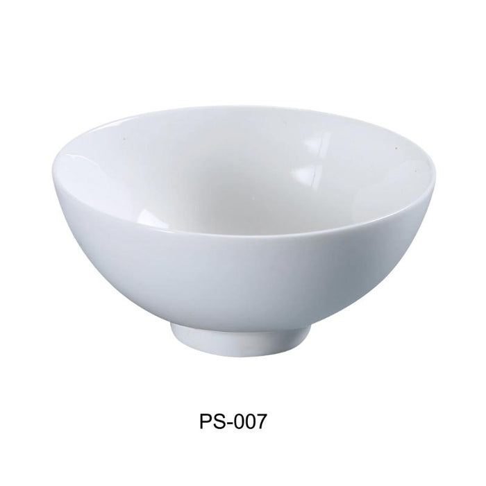 Yanco PS-007 Rice Bowl, 8.5 oz Capacity, 4.5″ Diameter, Porcelain, Bone White (4Dz)