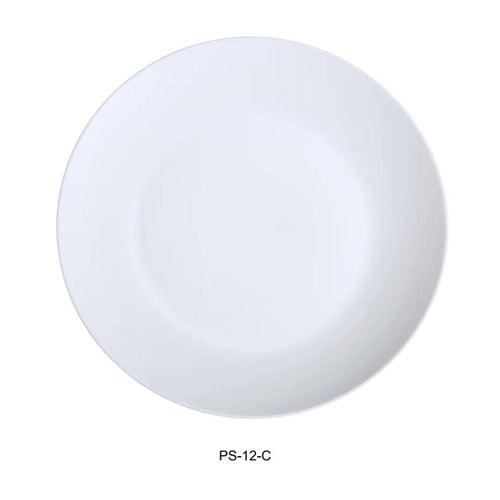 Yanco PS-12-C Piscataway 12" Coupe Plate, China, Round, White (1Dz)