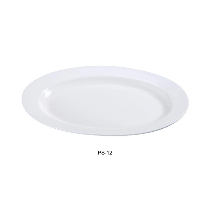 Yanco PS-12 Oval Platter, Porcelain, Bone White (2Dz)