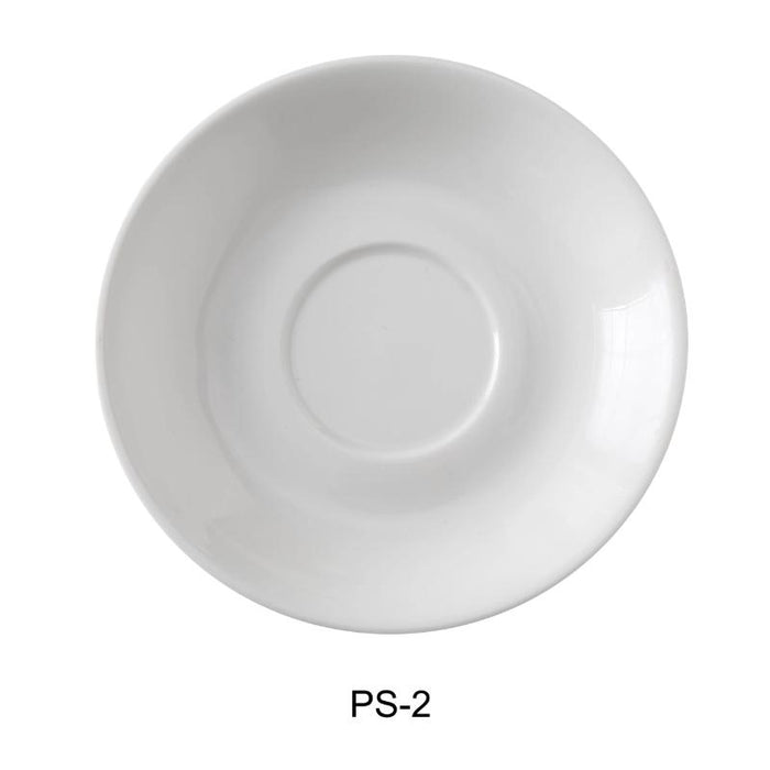 Yanco PS-2 Saucer, 5.625″ Diameter, Porcelain, Bone White (3Dz)