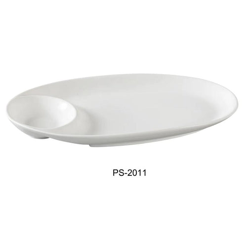 Yanco PS-2011 Piscataway Oval Compartment, China, White Pack of 12 (1Dz)