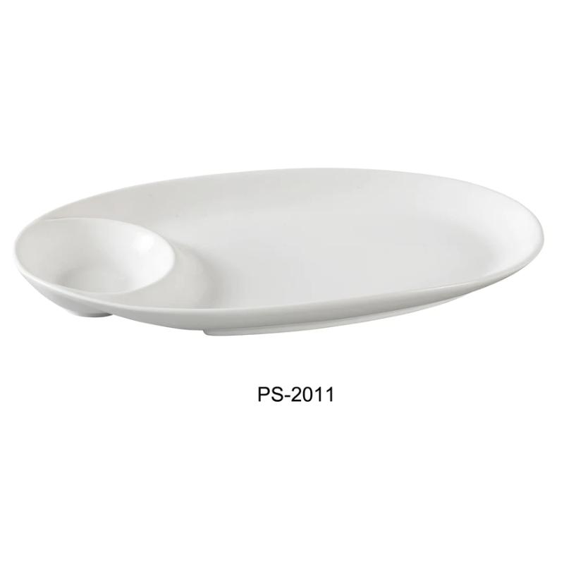 Yanco PS-2011 Piscataway Oval Compartment, China, White Pack of 12 (1Dz)