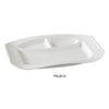 Yanco PS-2012 3-Compartment Plate, Porcelain, Bone White Pack of 12 (1Dz)