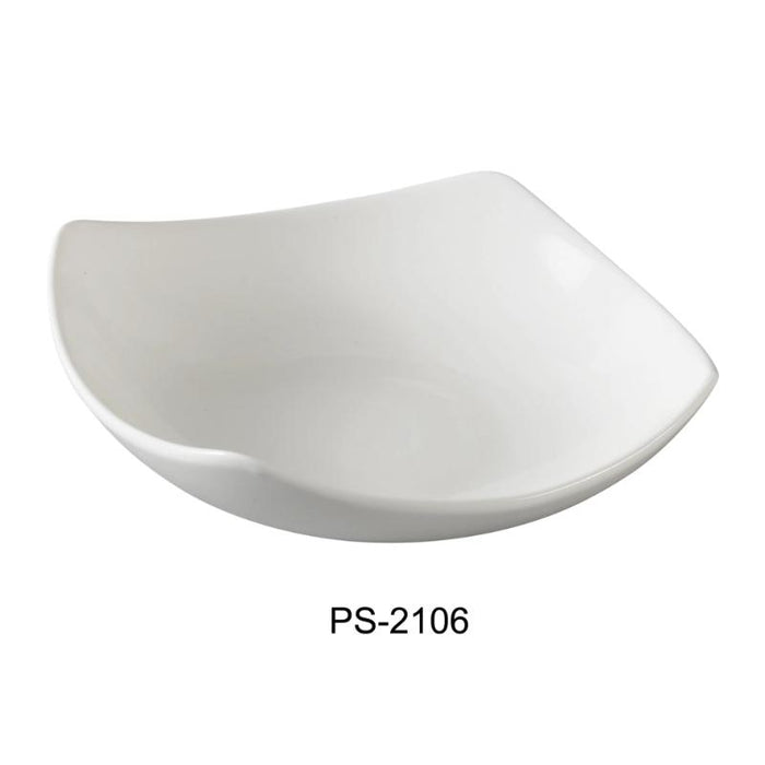 Yanco PS-2106 6.5″ Square Bowl, 10-Ounce, Porcelain, Bone White Pack of 36 (3Dz)