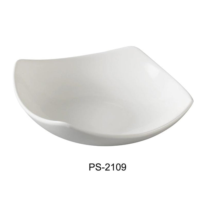 Yanco PS-2109 9″ Square Bowl, 24-Ounce, Porcelain, Bone White Color (1Dz)