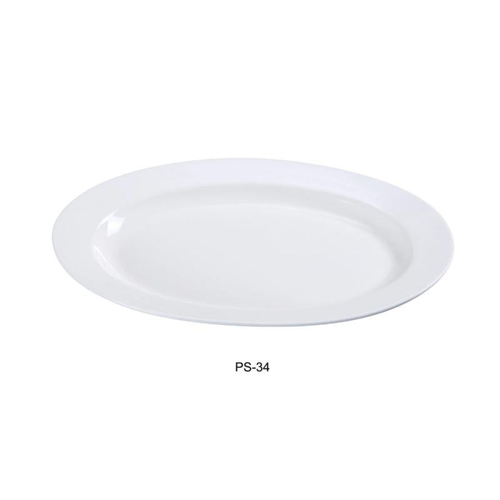Yanco PS-34 Oval Platter, Porcelain, Bone White (2Dz)