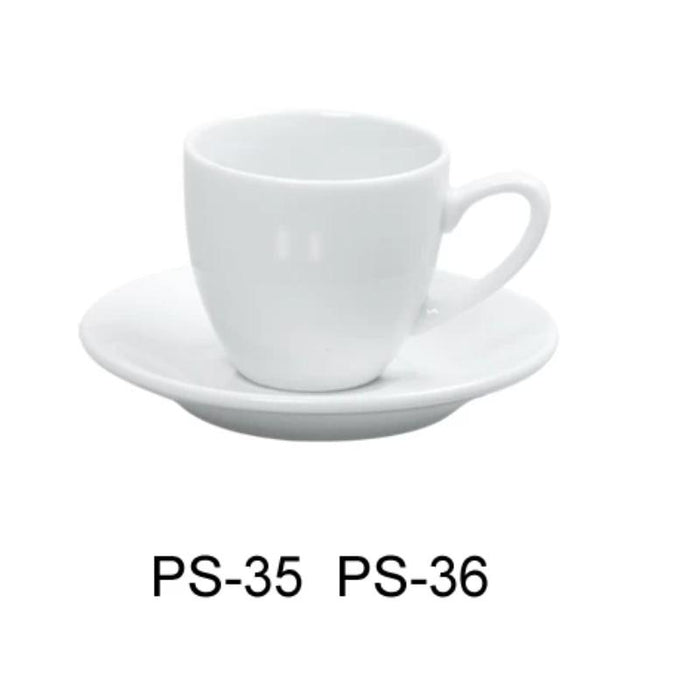 Yanco PS-35 3.5 oz Espresso Cup, 2.5″ Diameter, Porcelain, Bone White (3Dz)