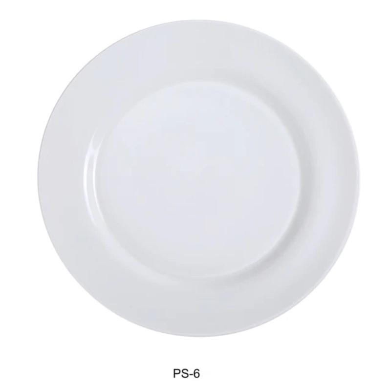 Yanco PS-6 Piscataway-2 6 1/4" Round Plate, China, White (3Dz)