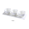 Yanco PS-722 Three 3″ Cup with Tray Set, 4-oz/Well, 10.5″ Length x 3.5″ Width, Porcelain, Bone White (1Dz)