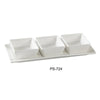Yanco PS-724 Piscataway Three 3" Square Bowl with Tray, 3 Oz Each, China, White (1Dz)