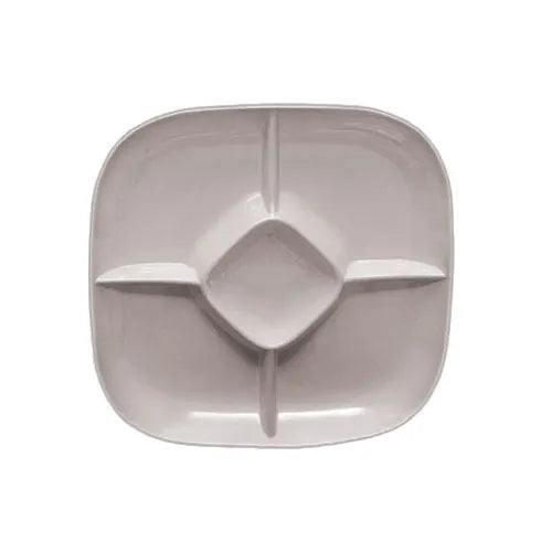 Thunder Group Melamine Western 15" X 15" CHIP AND DIP PLATTER, 1 3/4" DEEP, PASSION WHITE, Pack of 6
