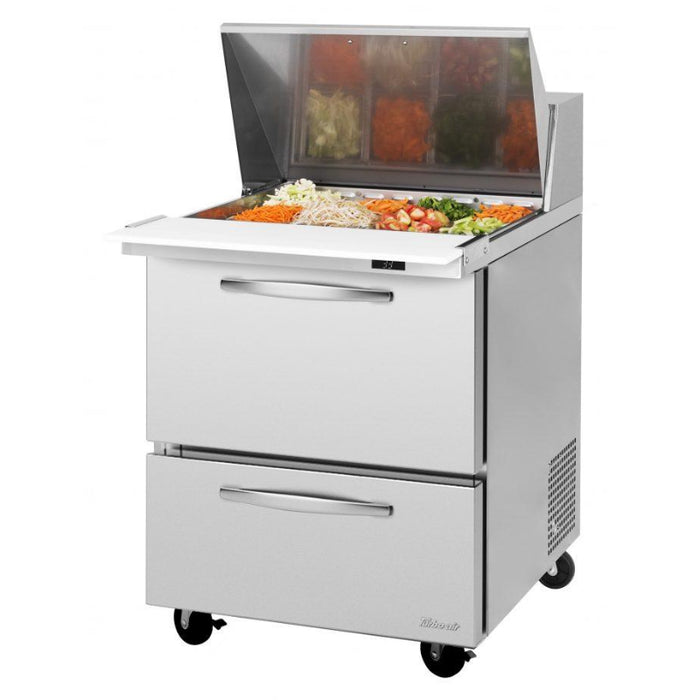 Turbo Air PST-28-12-D2-N PRO Series Mega Top Sandwich/Salad Prep Table with One Section 7.0 cu. ft