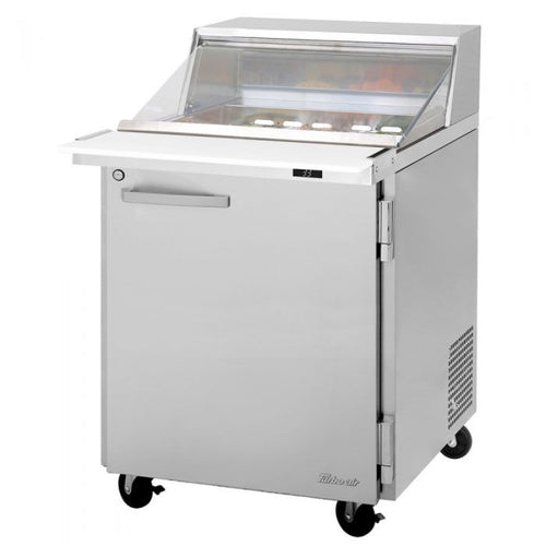Turbo Air PST-28-12-N-CL Rear Mount PRO Series Mega Top Sandwich/Salad Prep Table-Clear Lid with One Section 8 cu. ft