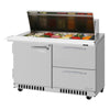 Turbo Air PST-48-18-D2R(L)-FB-N PRO Series Mega Top Sandwich/Salad Prep Table with Two Sections 11.1 cu. ft