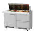 Turbo Air PST-48-18-D2R(L)-FB-N PRO Series Mega Top Sandwich/Salad Prep Table with Two Sections 11.1 cu. ft