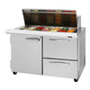 Turbo Air PST-48-18-D2R-N PRO Series Mega Top Sandwich/Salad Prep Table with Two Sections 12.0 cu. ft