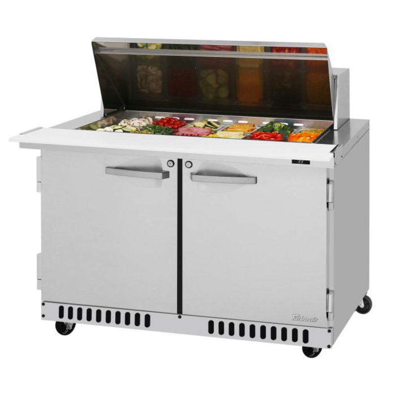 Turbo Air PST-48-18-FB-N PRO Series Mega Top Sandwich/Salad Prep Table with Two Sections 11.1 cu. ft