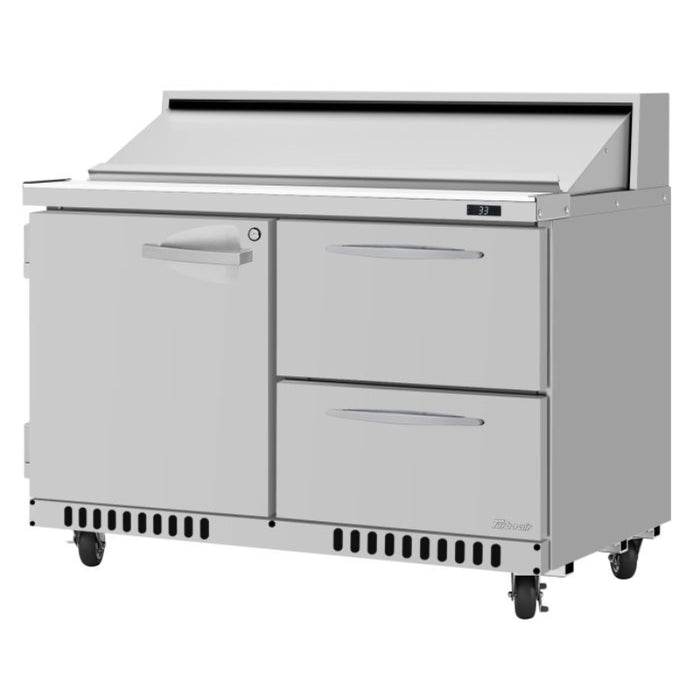Turbo Air PST-48-D2R(L)-FB-N Front Breathing PRO Series Sandwich/Salad Prep Table with Two Sections 11.1 cu. ft