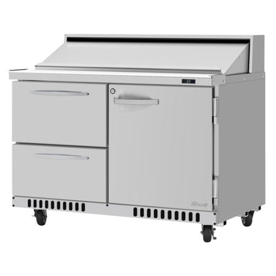 Turbo Air PST-48-D2R(L)-FB-N Front Breathing PRO Series Sandwich/Salad Prep Table with Two Sections 11.1 cu. ft