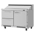 Turbo Air PST-48-D2R(L)-FB-N Front Breathing PRO Series Sandwich/Salad Prep Table with Two Sections 11.1 cu. ft