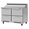 Turbo Air PST-48-D4-FB-N Front Breathing PRO Series Sandwich/Salad Prep Table with Two Sections 11.1 cu. ft