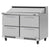Turbo Air PST-48-D4-FB-N Front Breathing PRO Series Sandwich/Salad Prep Table with Two Sections 11.1 cu. ft