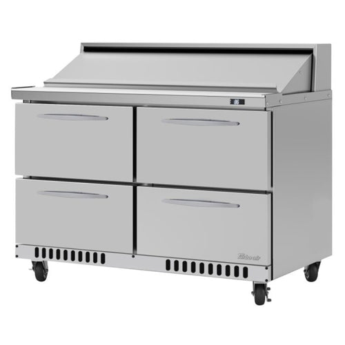 Turbo Air PST-48-D4-FB-N Front Breathing PRO Series Sandwich/Salad Prep Table with Two Sections 11.1 cu. ft