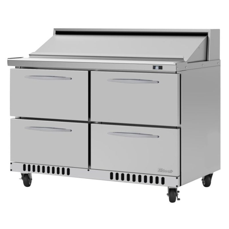 Turbo Air PST-48-D4-FB-N Front Breathing PRO Series Sandwich/Salad Prep Table with Two Sections 11.1 cu. ft