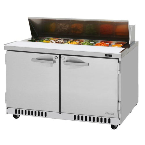 Turbo Air PST-48-FB-N Rear Mount PRO Series Sandwich/Salad Prep Table with Two Sections 11.1 cu. ft