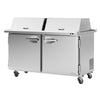 Turbo Air PST-60-24-N-DS Rear Mount PRO Series Mega Top Sandwich/Salad Prep Table-Dual Sided with Two Sections 19.0 cu. ft