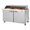 Turbo Air PST-60-24-N-SL Rear Mount PRO Series Mega Top Sandwich/Salad Prep Table-Slide Lid with Two Sections 19 cu. ft