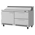 Turbo Air PST-60-D2R(L)-FB-N Front Breathing PRO Series Sandwich/Salad Prep Table with Two Sections 14.8 cu. ft